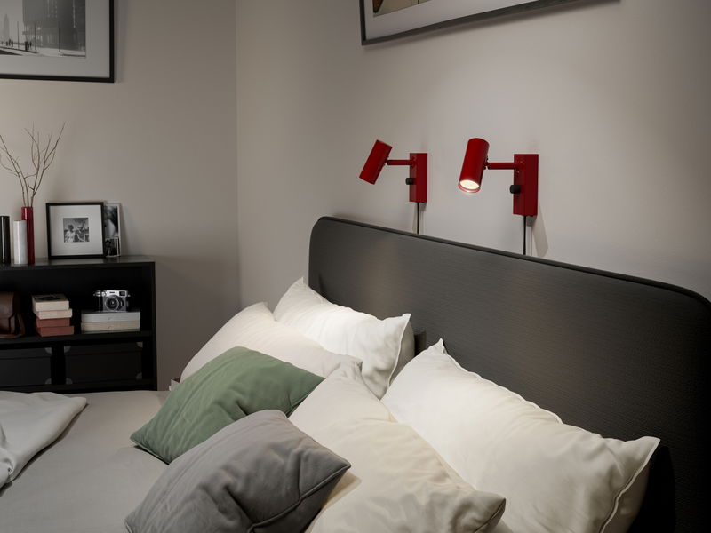 Cato LED Vägglampa Röd/Svart