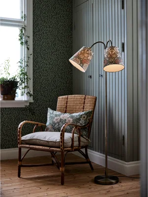 Amy Golvlampa m. Dahlia Grön Lampskärm