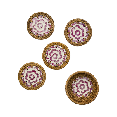 Sunny Glasunderlägg D12 Rosa/Natur 4-pack