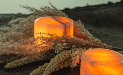 Marble Bordsljus Äkta Marmor Beige Polerad