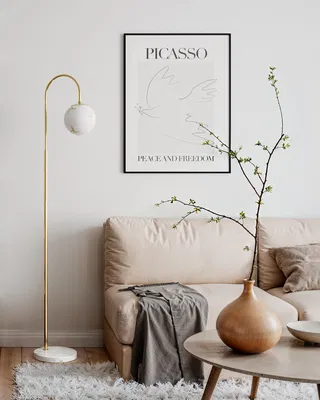 Bellagio Golvlampa 163cm Mässing/Vit