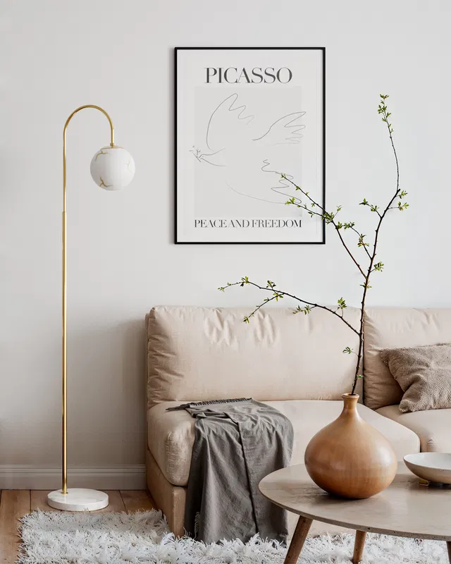 Bellagio Golvlampa 163cm Mässing/Vit