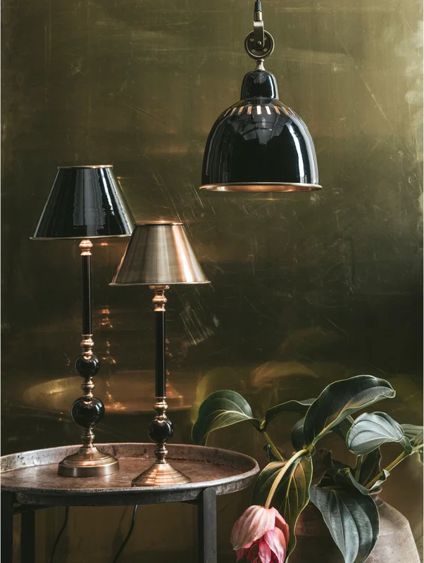 Abbey Bordslampa H57 Svart/Mässing/Svart