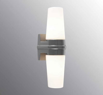 Bernadotte Vägglampa Dubbel IP44 Grå