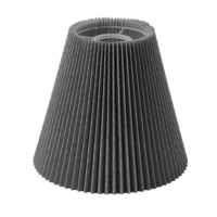 Linda Plisserad Toppringskärm Grå