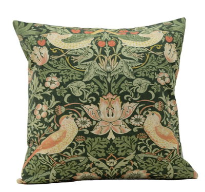 Strawberry Thief kuddfodral nettle William Morris