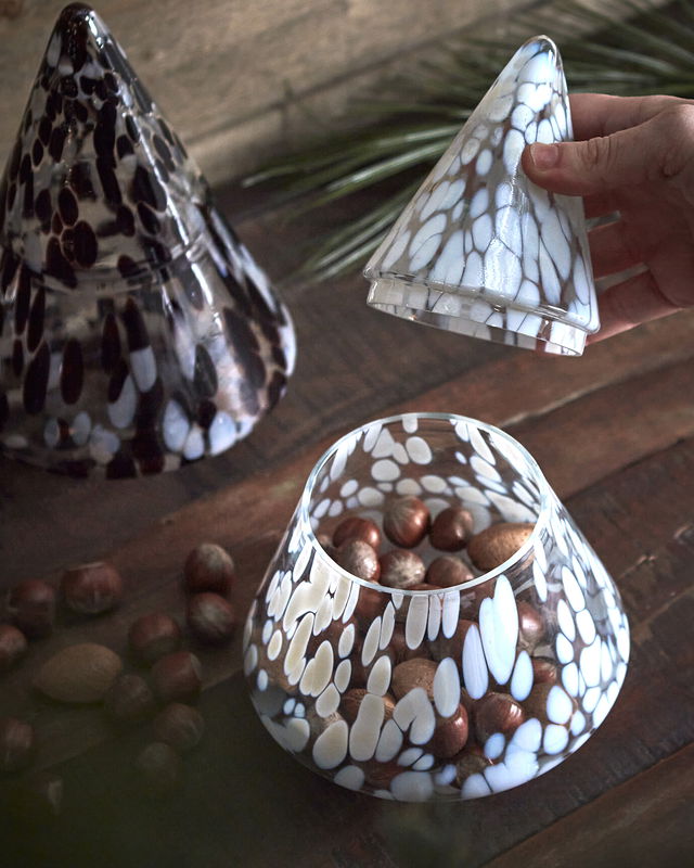 Gran Skål m. lock Vit/Isblå