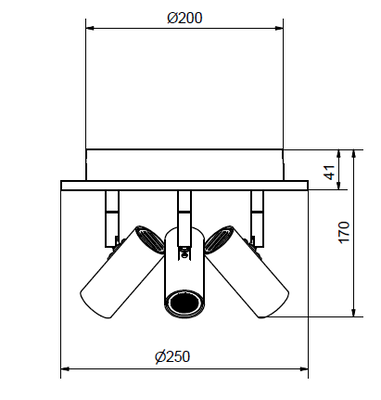 Cato LED Spotlight 3L Svart