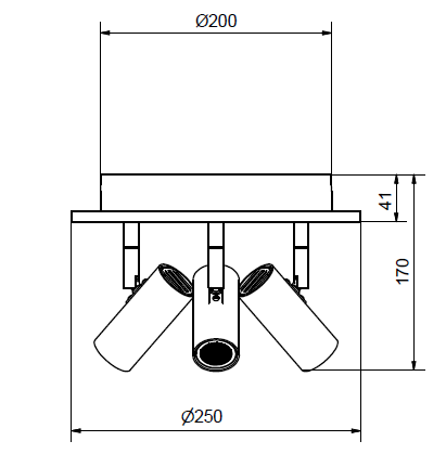 Cato LED Spotlight 3L Svart