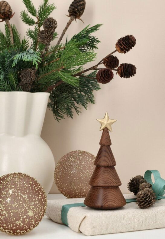 Julgran Trädekoration 14cm Bok/Guld Julgran Trädekoration 14cm Bok/Guld