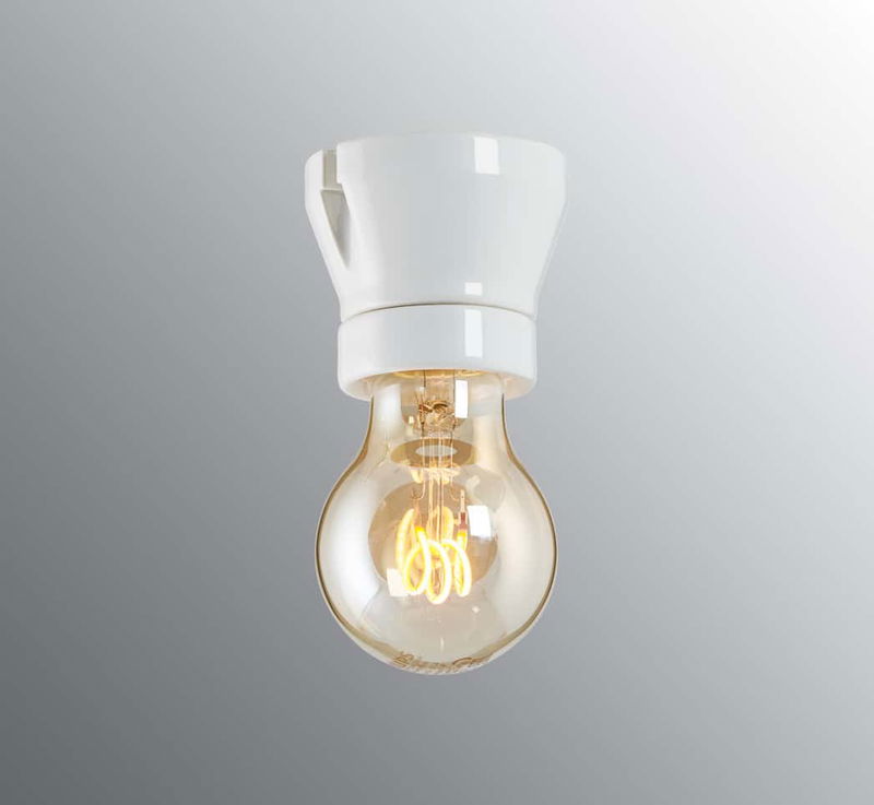 Fotlamphållare D6,5cm Porslin Vit