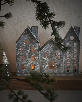 Fenix Ljuslykta Hus L26 Grå/Vit