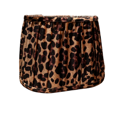 Leopard Lampskärm 26cm Oval Veckad