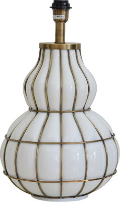 Beatrice Lampfot Glas 50 Vit/Mässing