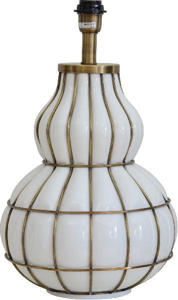 Beatrice Lampfot Glas 50 Vit/Mässing