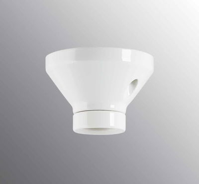 Fotlamphållare D10cm Porslin Vit