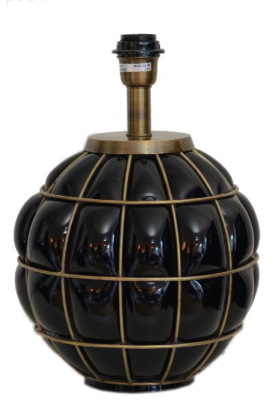 Grace Kelly Lampfot Glas 38 Svart/Mässing