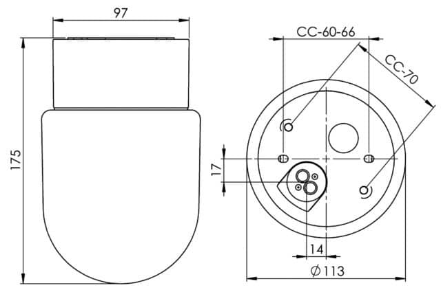 Contrast Fridhem Bastu Tak/Vägglampa IP44 Vit
