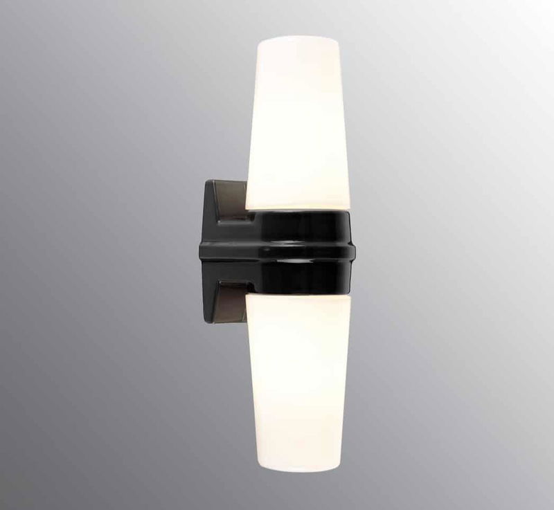 Bernadotte Vägglampa Dubbel IP44 Svart