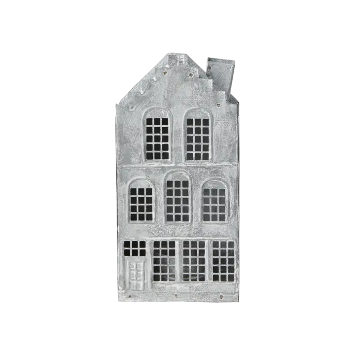 Fenix Ljuslykta Hus L9/H17,5 Grå/Vit