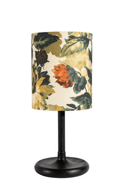 Cylinder lampskärm med mönstrat, solros tyg