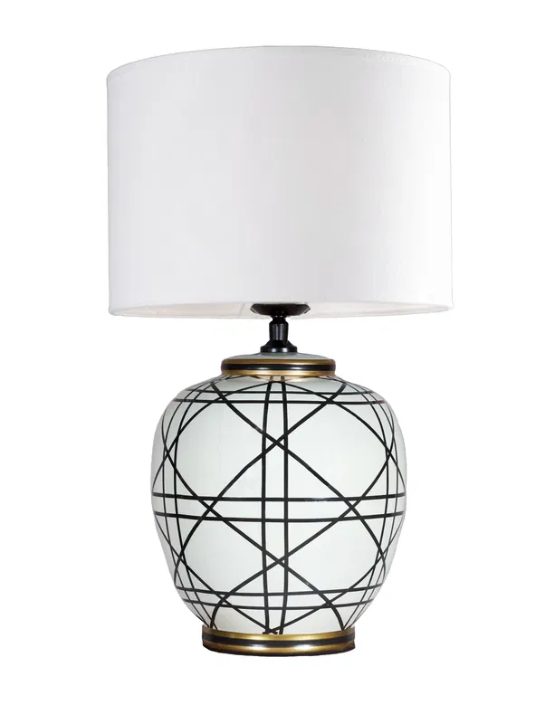 New York Bordslampa H61 Svart/Vit