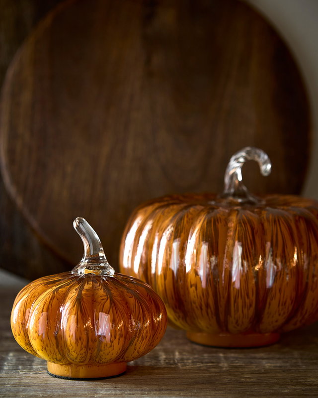 Pumpa dekorationer i glas - Höstinredning