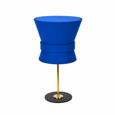 Bow Bordslampa H50 Rå Mässing/Midnattsblå