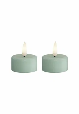LED Värmeljus 4x4,5 Sage Green 2-p