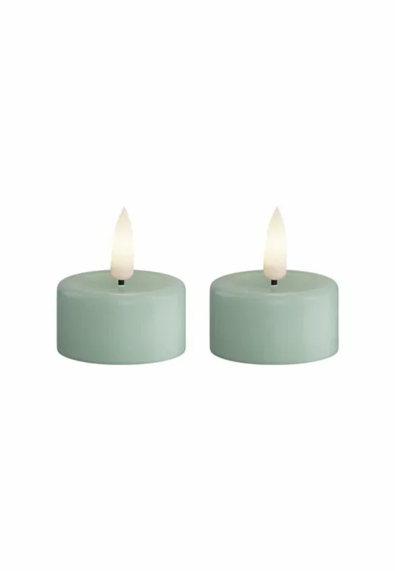 LED Värmeljus 4x4,5 Sage Green 2-p