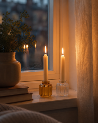 Små fina ljusstakar i glas