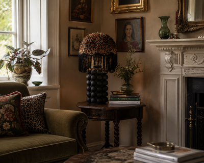 Leopard lampskärm med Bubbels lampfot