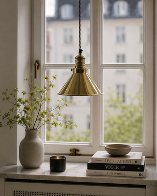 Sofiero fönsterlampa mässing