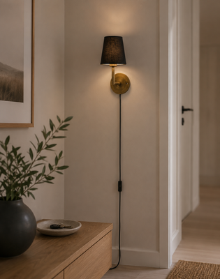 Base Vägglampa med Queen Classico SBase Vägglampa med Queen Classico Svart 10cm