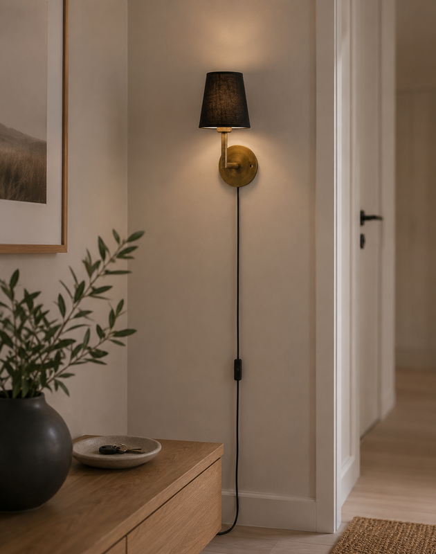 Base Vägglampa med Queen Classico SBase Vägglampa med Queen Classico Svart 10cm