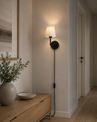 Base vägglampa med Queen Vit 10cm