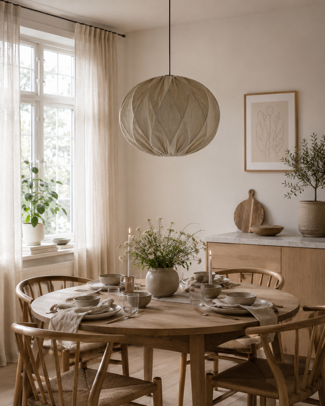 Beige taklampa Wilma i ett modernt och skandinaviskt kök