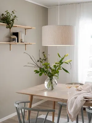 Sara Linne skärmar låg cylinder ljusbeige