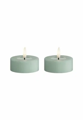 LED Värmeljus 6x4,5 Sage Green 2-p