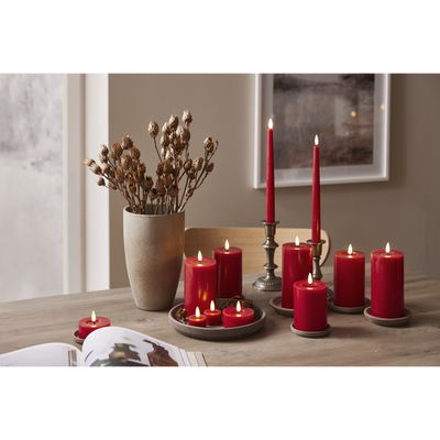 Flamme Flow värmeljus 4x5cm LED röd 2-pack