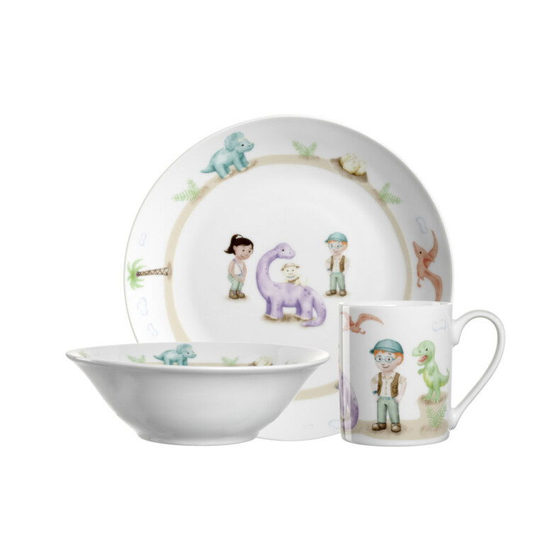 Bambini avventura barnservis 3-delar dino