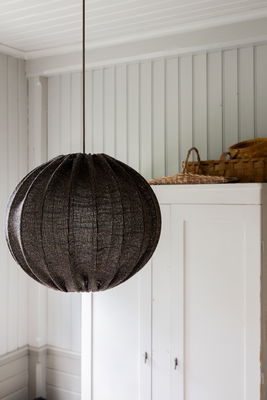 Rund mullvadsfärgad taklampa