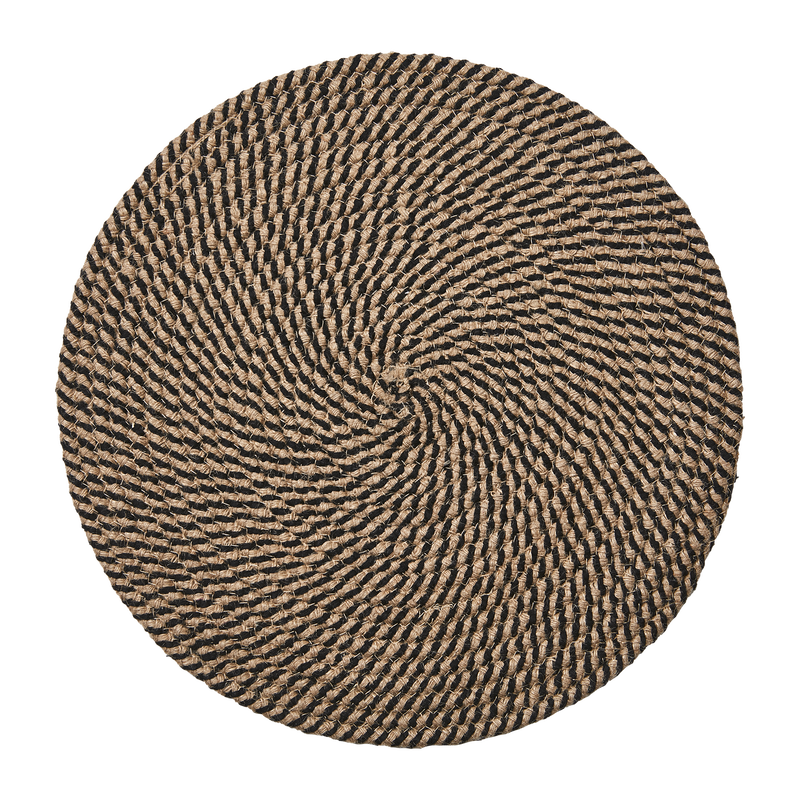 Elina Tallriksunderlägg D38 Svart/Natur 4-pack