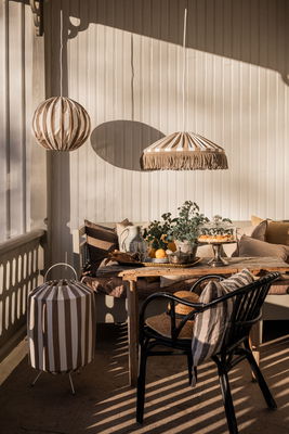 Capri taklampa 45 taupe/vit