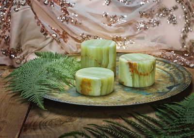 Jade Bordsljus Matt Grön Silk