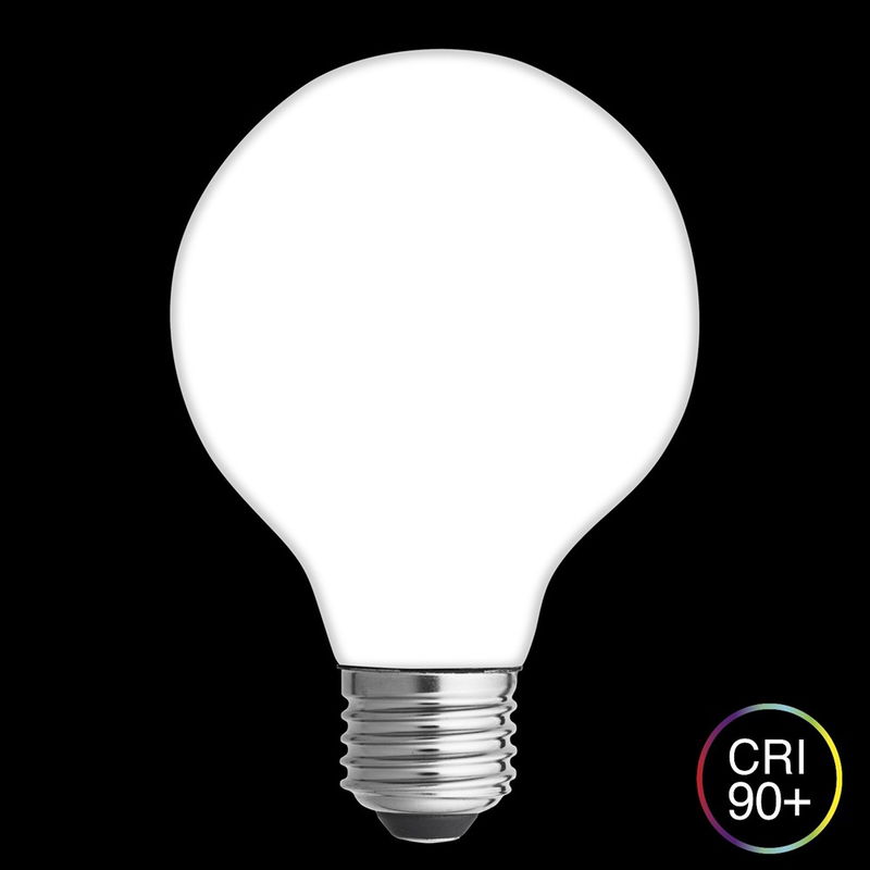 Satin Glob 80mm E27 827 7W Matt Opal Dim