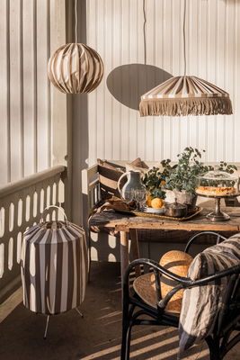 Capri taklampa 50 taupe/vit frans