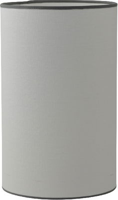 Hög vit cylinder lampskärm med gråa kanter