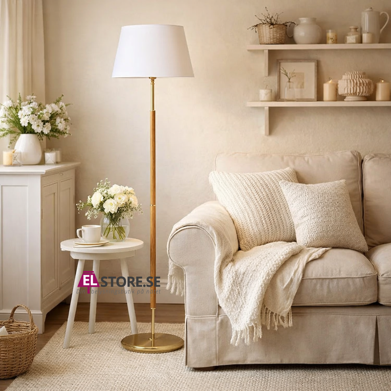 G 760 Tullgarn golvlampa mässing/ek