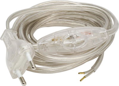 Armatursladd med stickpropp & brytare 2,5m transparent